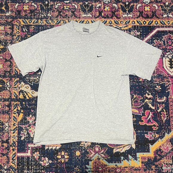 Vintage 90s Nike Mini‎ Swoosh T-Shirt Gray Mens Large Gray Tag - Picture 1 of 1